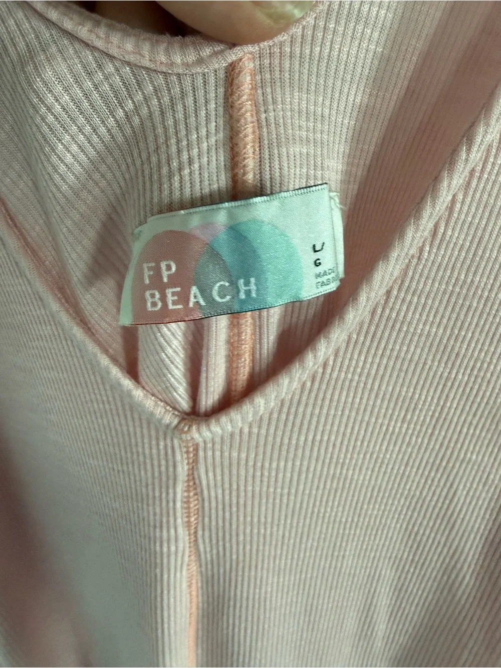 Free People Beach Blush Pink Ribbed Swim Coverup Dress Size Large